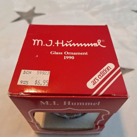 Vintage 1990 Hummel Glass Christmas Ornament Flying Angel 8th Annual Edition - Picture 2 of 6